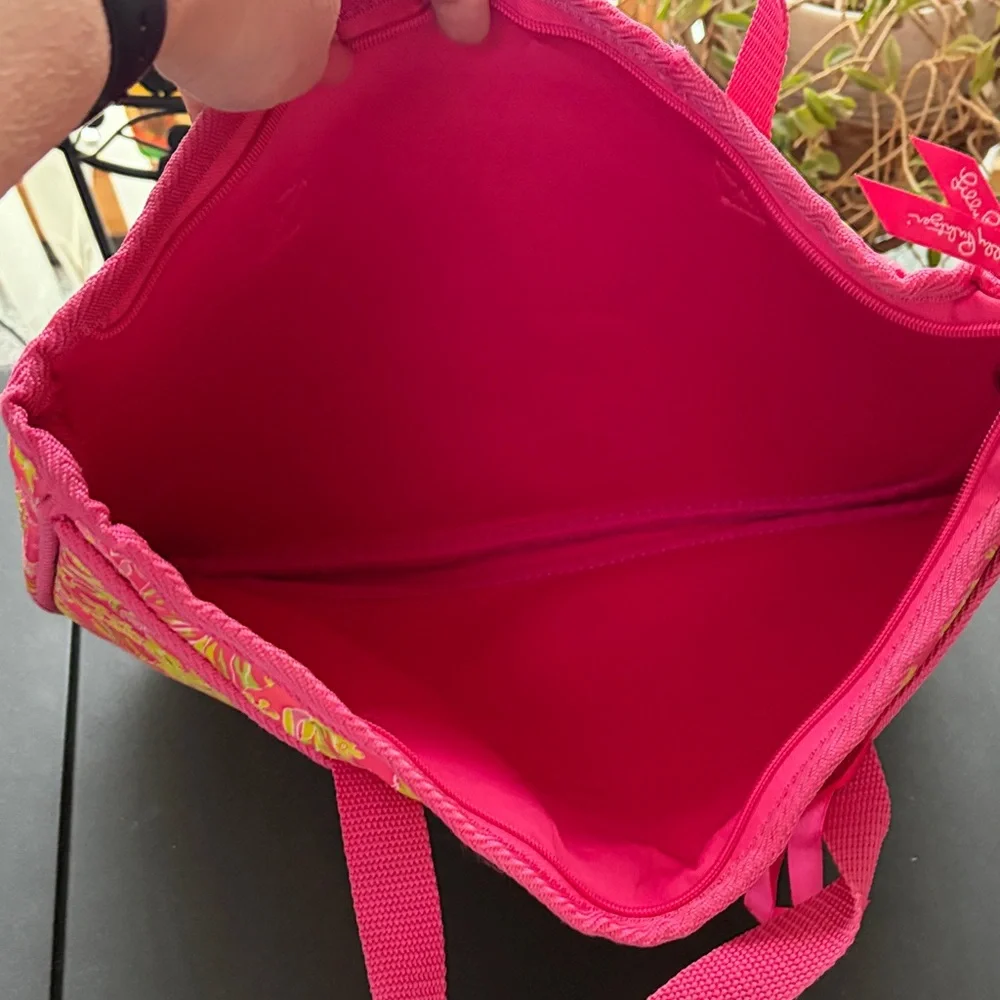 Lily Pulitzer Floral Pink and Yellow Computer Bag